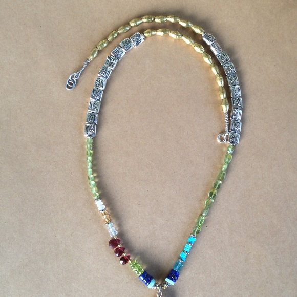 Handcrafted Sundance Charm natural Multi Gemstone Necklace Stunning NEW - Picture 8 of 11